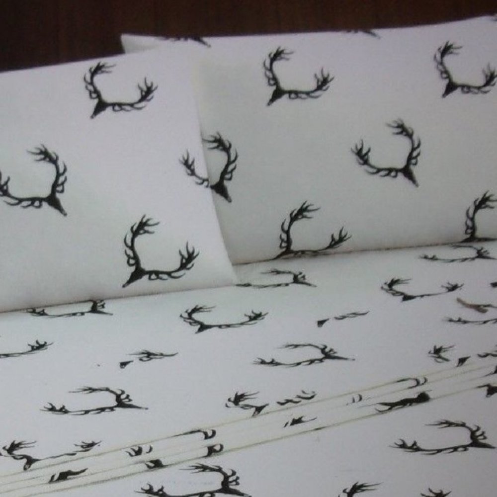 Deer Antlers Full Sheet Set Wilderness Woodland Ca